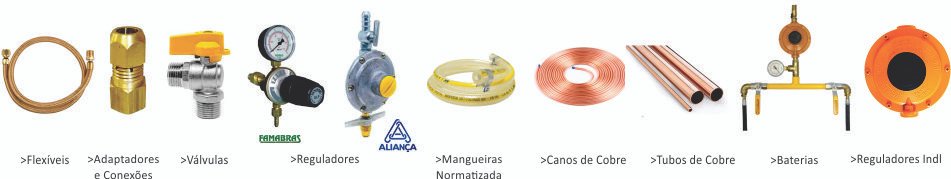 PEÇAS PARA INSTALAÇÕES DE GÁS (RESIDENCIAL E COMERCIAL)